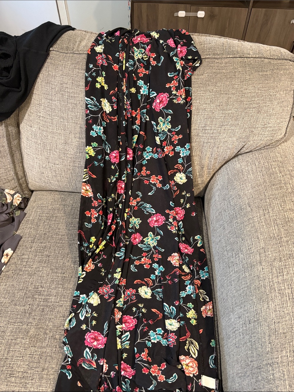 Black Floral Maxi Dress - Multicolor Floral Print